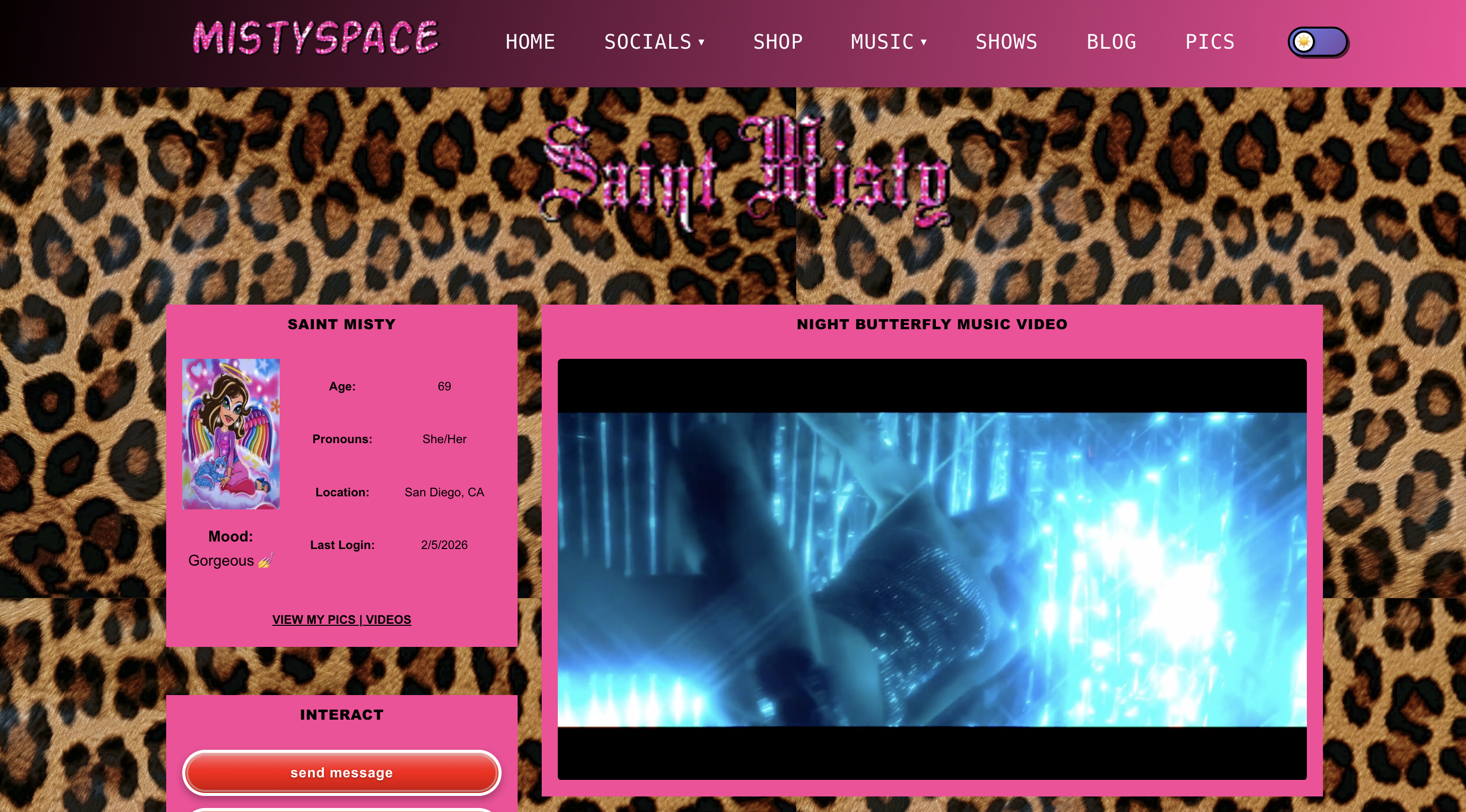 Saint Misty website screenshot
